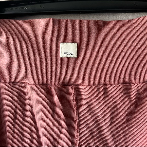 Vuori Pose At Ease Pants Heathered Rosewood Ribbed Mid Rise Size Large - Picture 6 of 7
